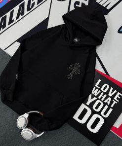 Chrome Hearts Cross Rhinestone Hoodie 'Black'