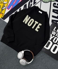 Crewneck Sweatshirt NOTE Graphic 'Black'