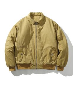 The Vintage-Inspired Collared Bomber Jacket 'Golden Olive'