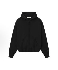 Fear of God Essentials Fleece Zip-Up Hoodie 'Black'