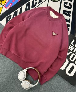 Palace Crewneck Embroidered Triangle Logo Sweatshirt 'Burgundy'