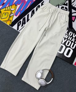 Casual Wide Leg Drawstring Jogging pants 'Light Grey'
