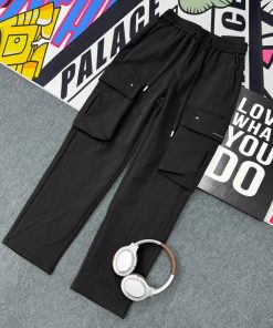 Wide-leg Large Flap Pockets Cargo Pants 'Black'