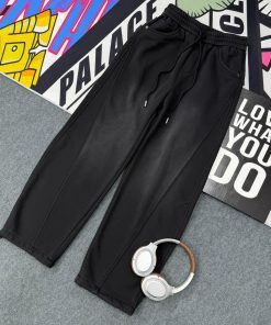 Onyx Wide-Leg Vintage Black Joggers Pant
