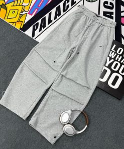 Wide‑Leg Cargo/Jogger Sweatpants 'Light Grey'