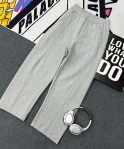 Fleece Elastic Drawstring Light Grey Sweatpants