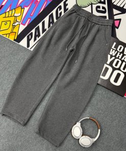 Fleece Elastic Drawstring Dark Charcoal Sweatpants