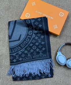 Premium Wool–Silk Blend Luxury All-Season Lightweight Dark/Grey Scarf