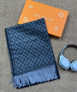 Premium Wool–Silk Blend Luxury All-Season Lightweight Dark Grey/Charcoal Scarf