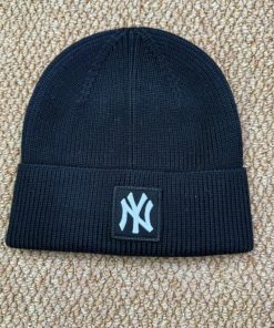 NY Embroidered Unisex Winter Knit Beanie Hat 'Black'