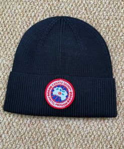 Canada Goose Unisex Winter Knit Beanie Hat 'Black'