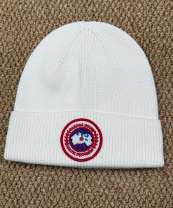 Canada Goose Unisex Winter Knit Beanie Hat 'White'