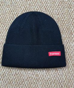 Supreme Unisex Winter Knit Premium Beanie Hat 'Black'