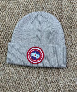 Canada Goose Unisex Winter Knit Beanie Hat 'Light Grey'