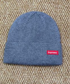 Supreme Unisex Winter Knit Premium Beanie Hat 'Charcoal'