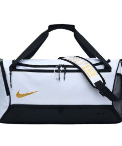 Nike Hoops Elite White/Black/Metallic Gold Duffel Bag