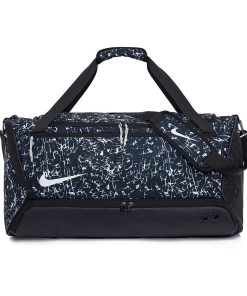 Nike Brasilia Printed Training Marble Pattern White/Black Duffel Bag
