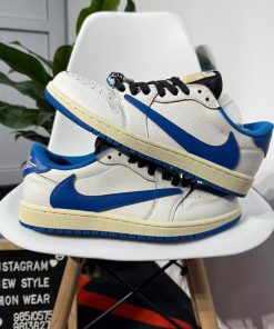 Jordan 1 Retro Low Travis Scott x Fragment 'Sail Military Blue'