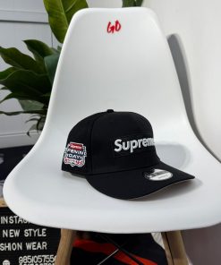 New Era Black Supreme No Comp Box Logo Black Cap