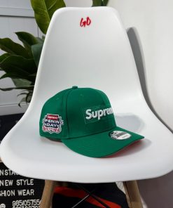 New Era Black Supreme No Comp Box Logo Green Cap