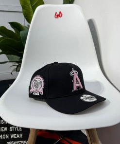 New Era Anaheim Angels 50th Anniversary Black/Pink Edition 9Forty A-Frame Snapback Cap