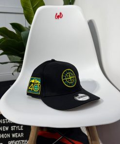 New Era Seattle Mariners 40th Anniversary Throwback Black Edition 9Forty A-Frame Snapback Cap Black/Green