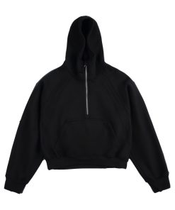 Scuba Oversized Premium Half-Zip Hoodie 'Black'