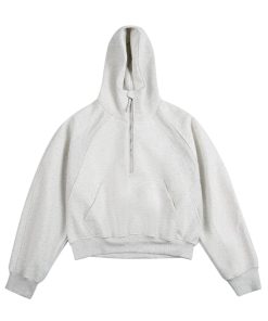 Scuba Oversized Premium Half-Zip Hoodie 'Light Grey'
