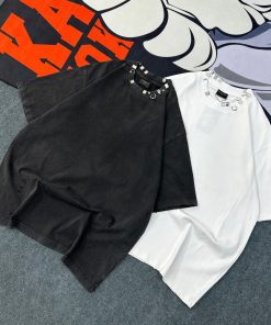 Embellished Neck T-Shirt 'Black'