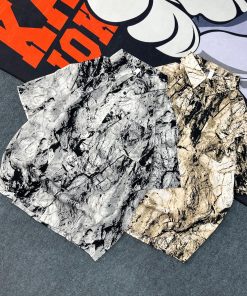 Geological Black Pattern Short Sleeve Shirt