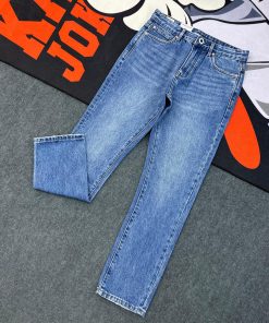 Straight-fit Sky Wash Blue Denim Jeans-Pant