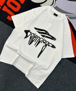 Balenciaga 3B Liquified Oversize Tshirt-Half 'White Black'