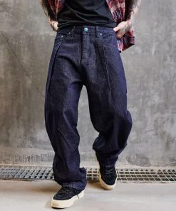 High-Waisted Barrel Jeans 'Dark Blue'