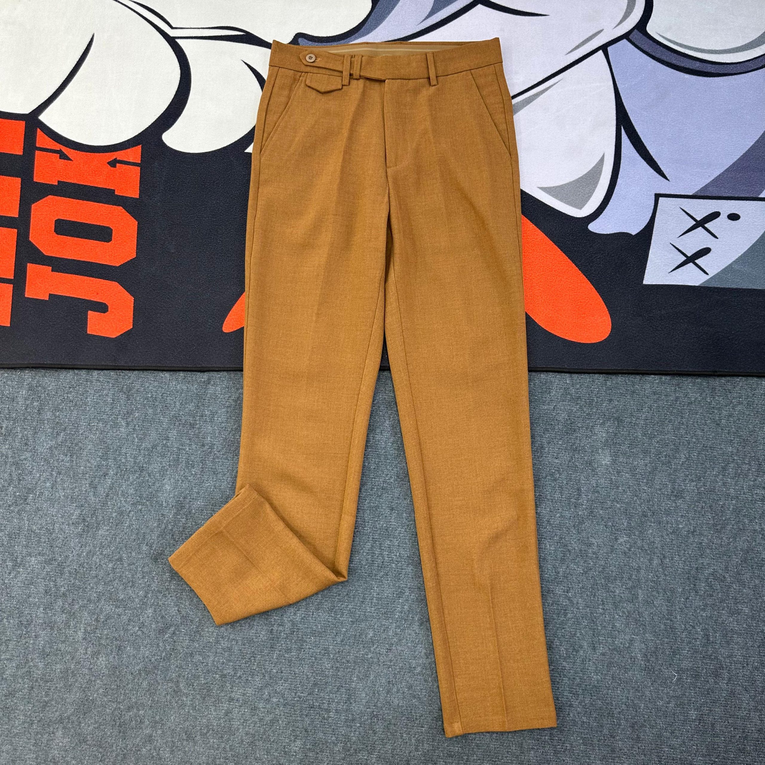 Chinos Slim-Fit Casual Tan Pants - Image 3