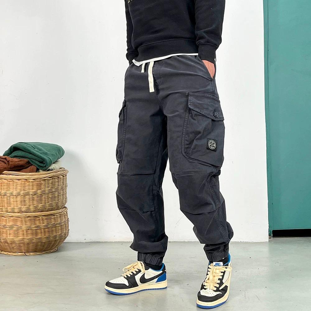 Techwear Baggy Cargo Joggers Pants 'Ash Black' - Image 2