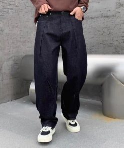 High-Waisted Barrel Jeans 'Dark Blue'