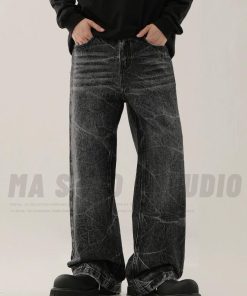 Distressed Relaxed Vintage Black Jeans Pant