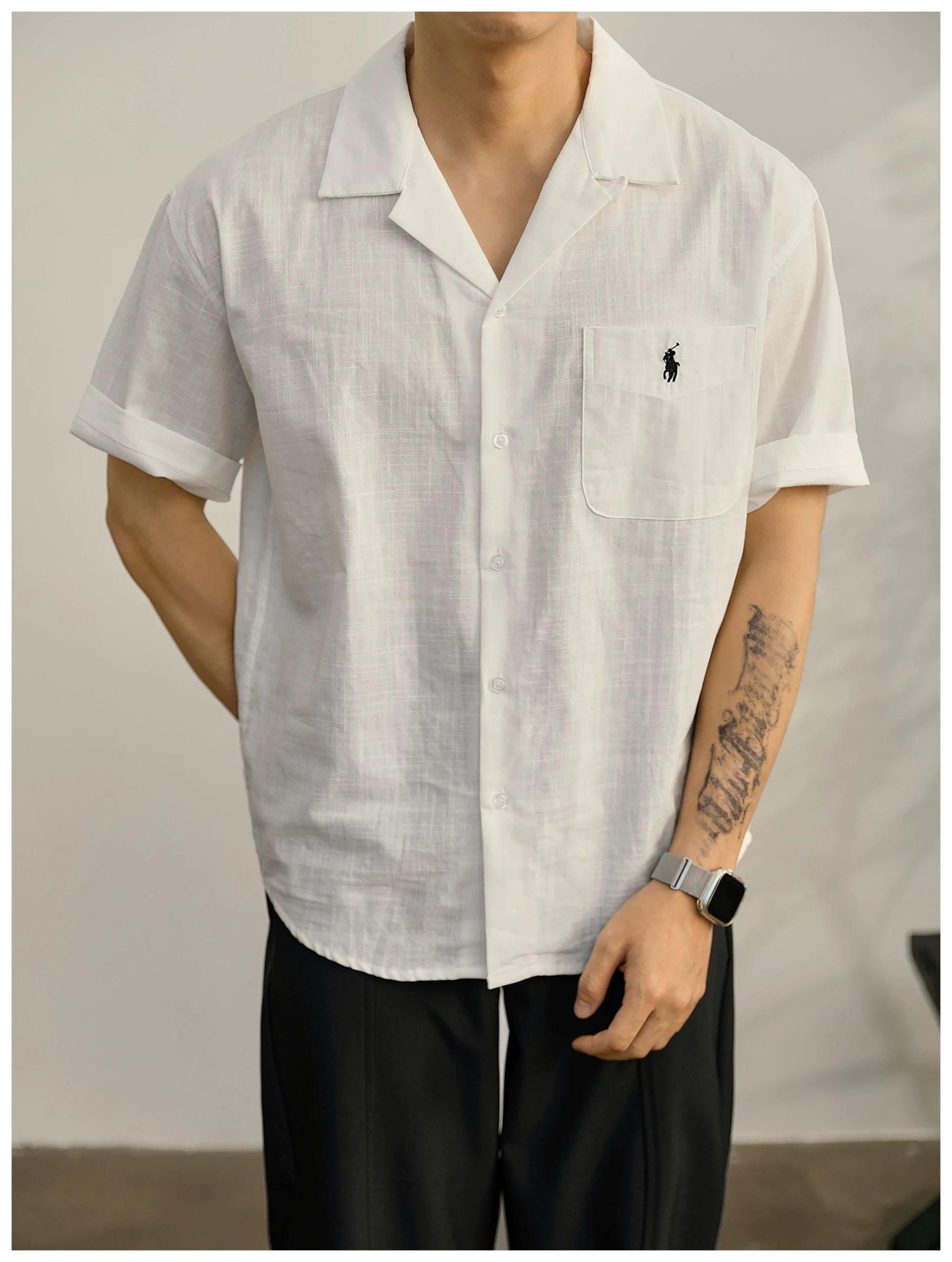 Polo Ralph Lauren Classic Cotton Short Sleeve Shirt 'White' - Image 3
