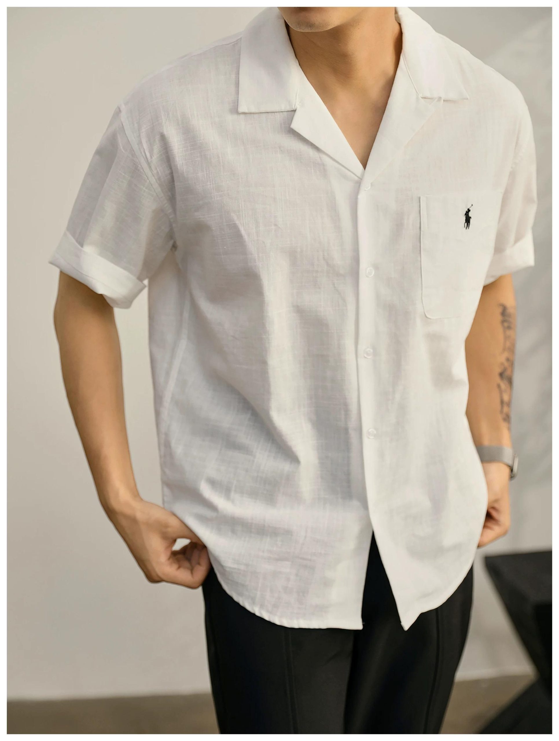 Polo Ralph Lauren Classic Cotton Short Sleeve Shirt 'White' - Image 2