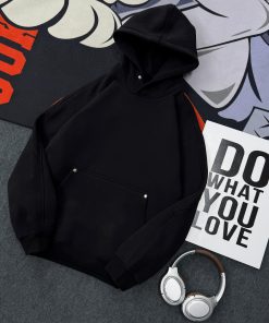 The Minimal Edge Plain Premium Hoodie 'Black'