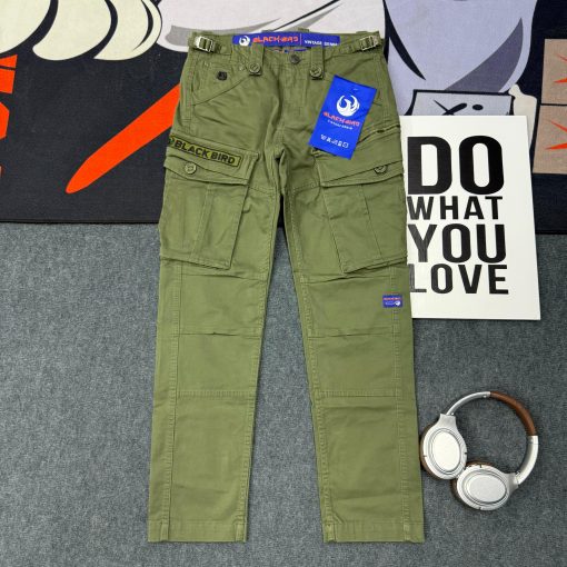 Blackbird Vintage Denim Cargo Pants 'Military Green' - Image 2