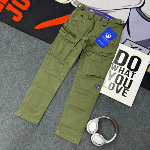 Blackbird Vintage Denim Cargo Pants 'Military Green'