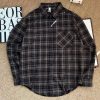 Men's Long-Sleeve Plaid Flannel Shirt 'Black/Khaki'