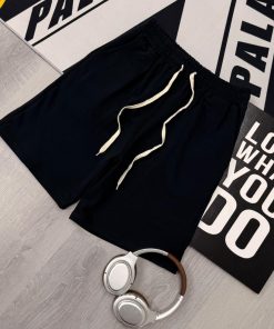 Premium Drawstring Relaxed Fit Short Shorts Half Pant 'Black'
