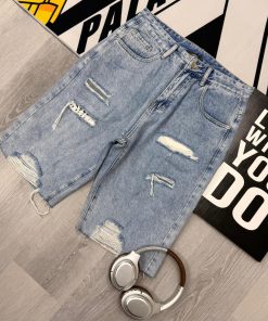 The Heritage Rolled Denim Soft Blue Half Pant
