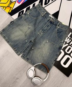 Denim Half Pant 'Vintage washed blue'