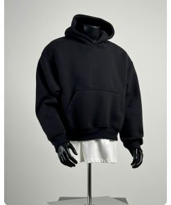 Heavy Hood Washed Cotton Hoodie 'Black'