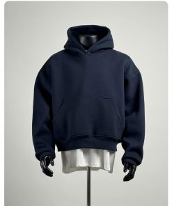 Heavy Hood Washed Cotton Hoodie 'Navy Blue'