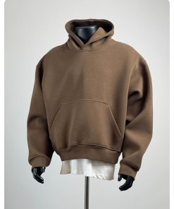 Heavy Hood Washed Cotton Hoodie 'Coffee'