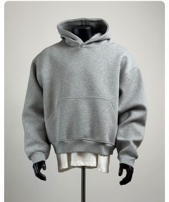 Heavy Hood Washed Cotton Hoodie 'Grey'